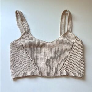 Knit Beige Crop Top from Cotton on size small